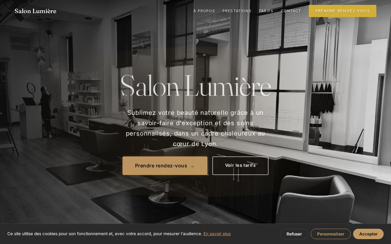 Exemple de site Coiffeur — Salon Lumière