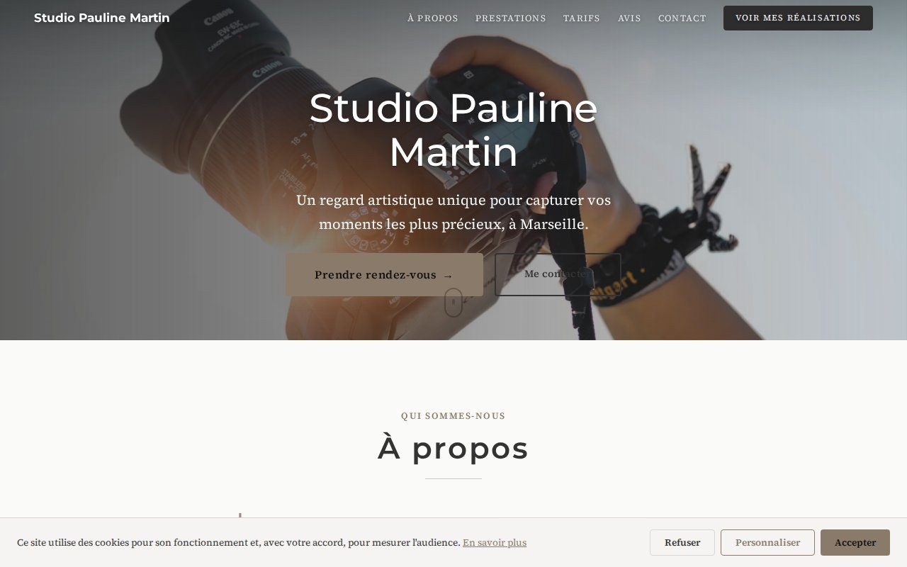 Exemple de site Photographe — Studio Pauline Martin