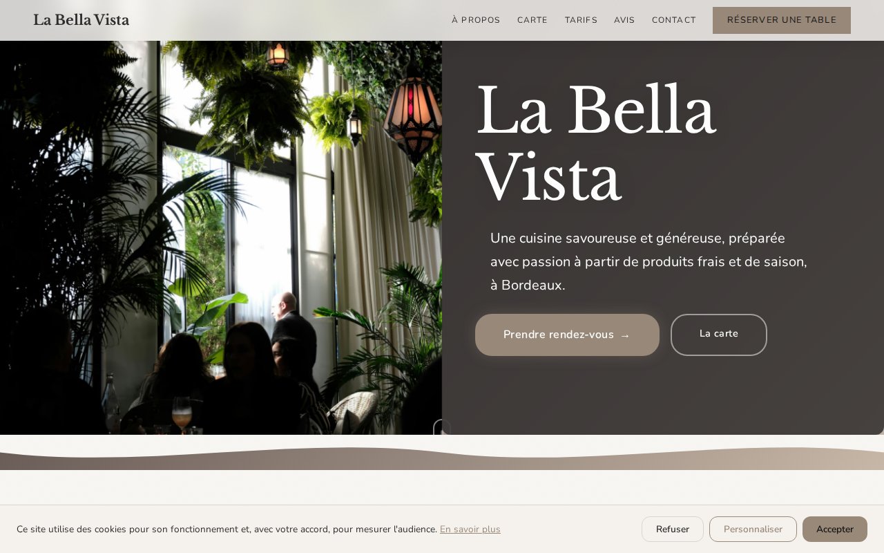 Exemple de site Restaurant — La Bella Vista
